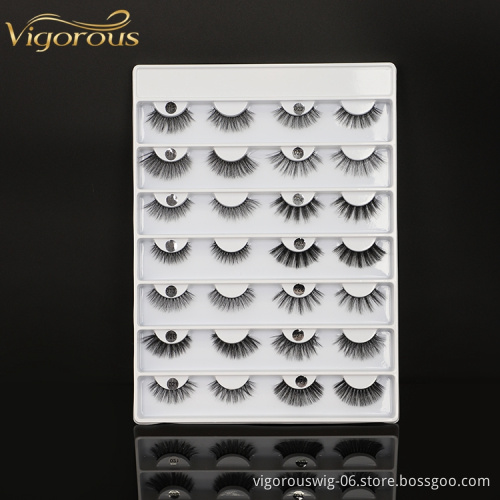 Vigorous Silk Supplier New Fashion Make Up Extension Synthetic Wholesale Vendor Full Strip False Eyelashes